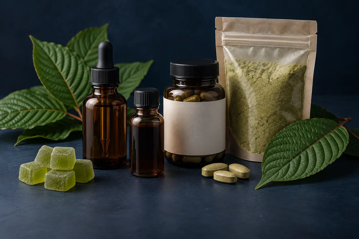 Illustrative unbranded kratom product formats that may be considered during a claim review